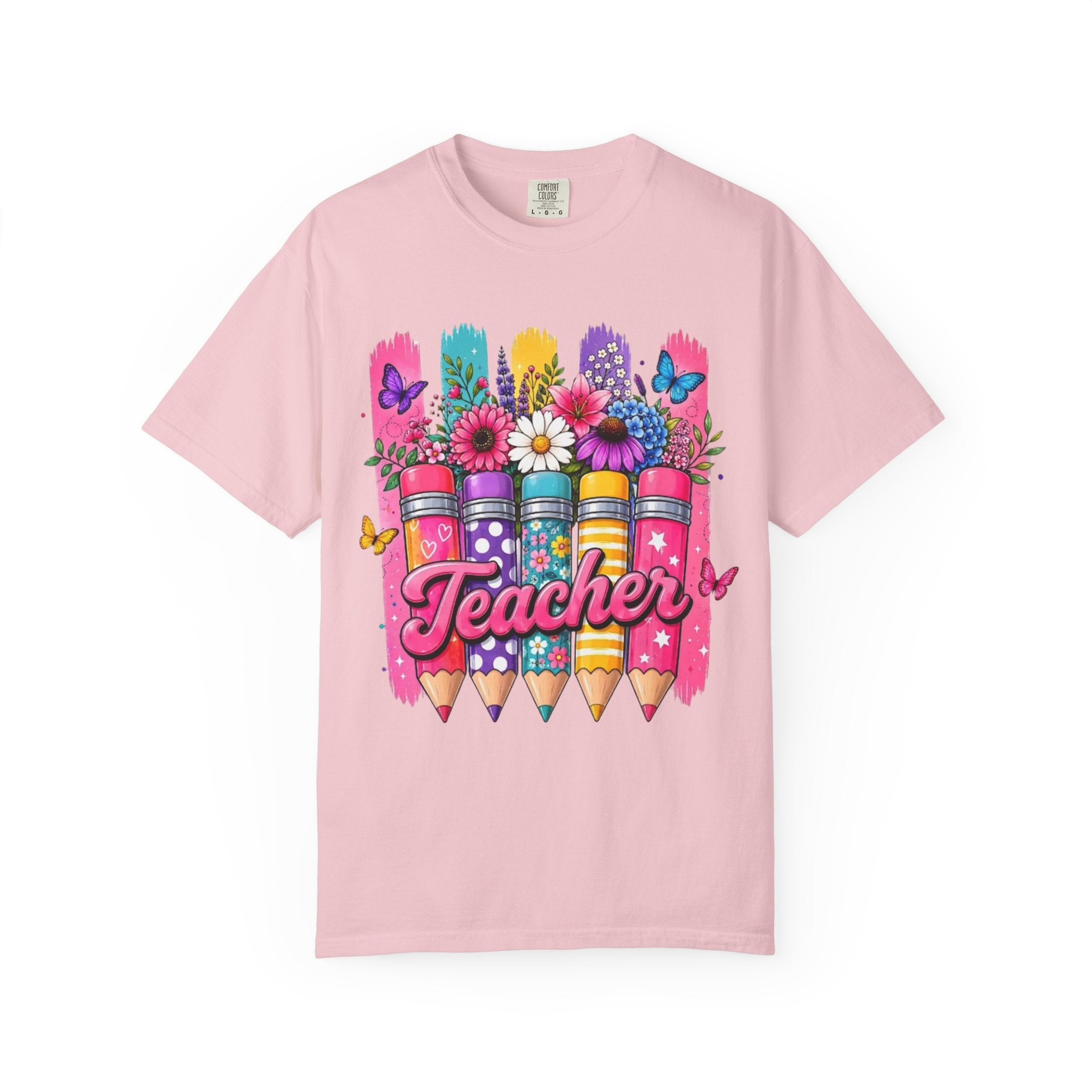 Teacher Pencil Bouquet T Shirt Colorful Floral Back to School Gift