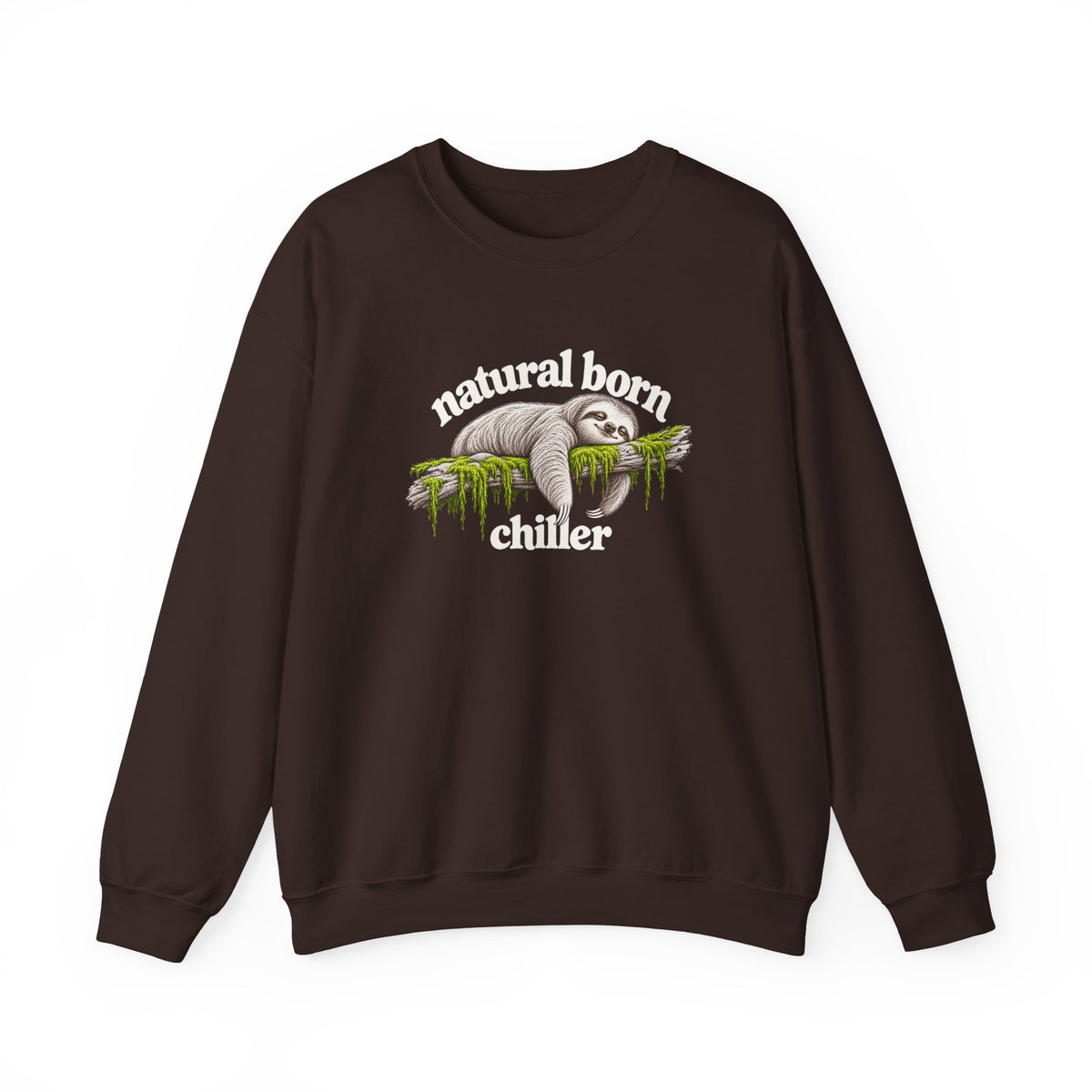 Natural Born Chiller Sloth Sweatshirt, Funny Sloth Crewneck, Cute Animal Sweater, Cozy Introvert Gift, Vintage Sloth Lover Shirt