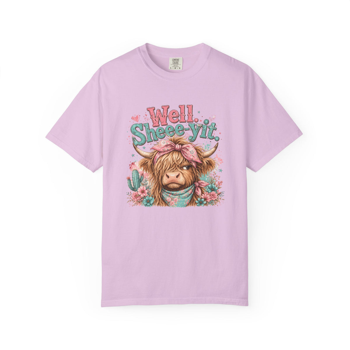 T-Shirt Well Sheey it Cute Highland Cow Graphic Tee