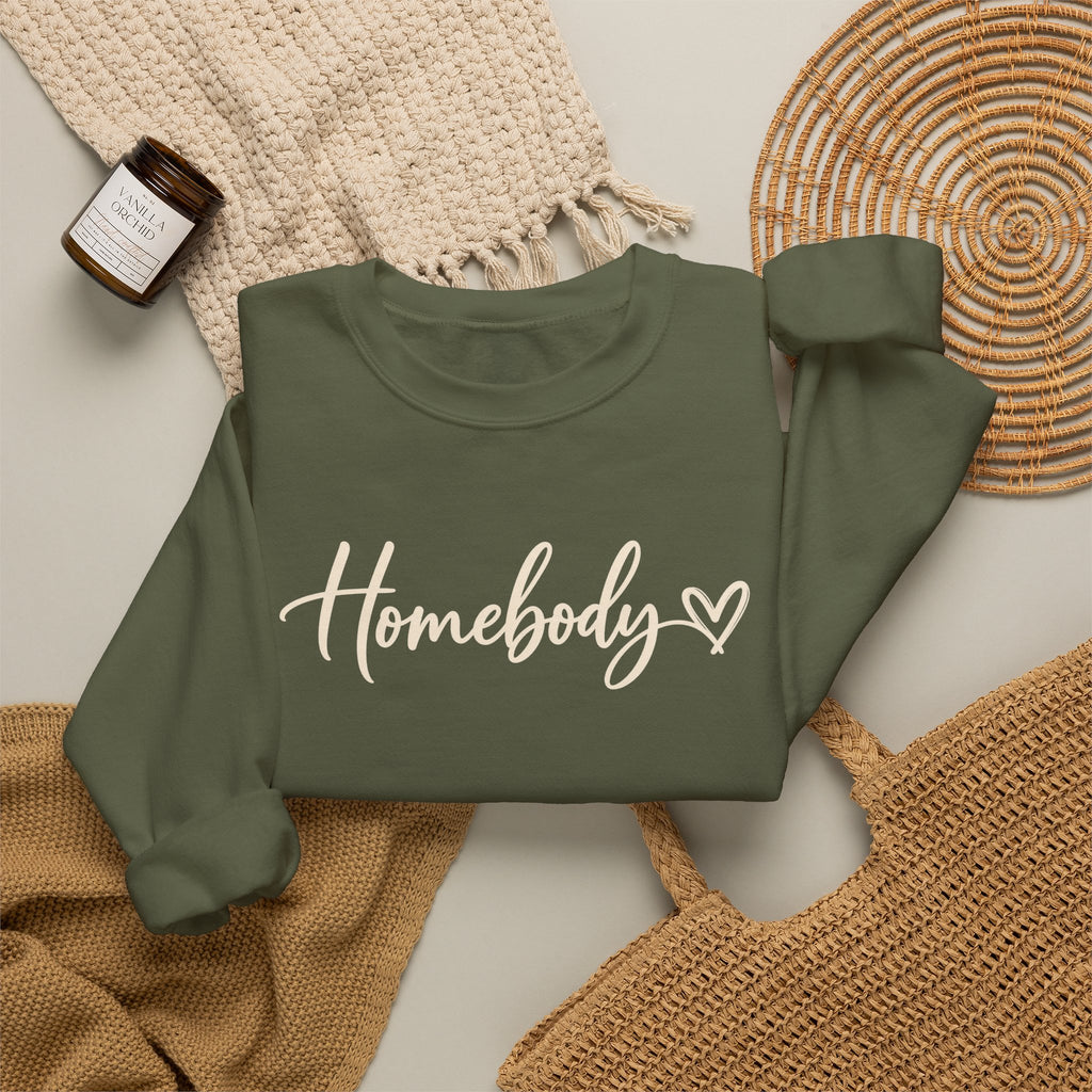 Homebody Crewneck Sweatshirt Cozy Homebody Pullover with Heart