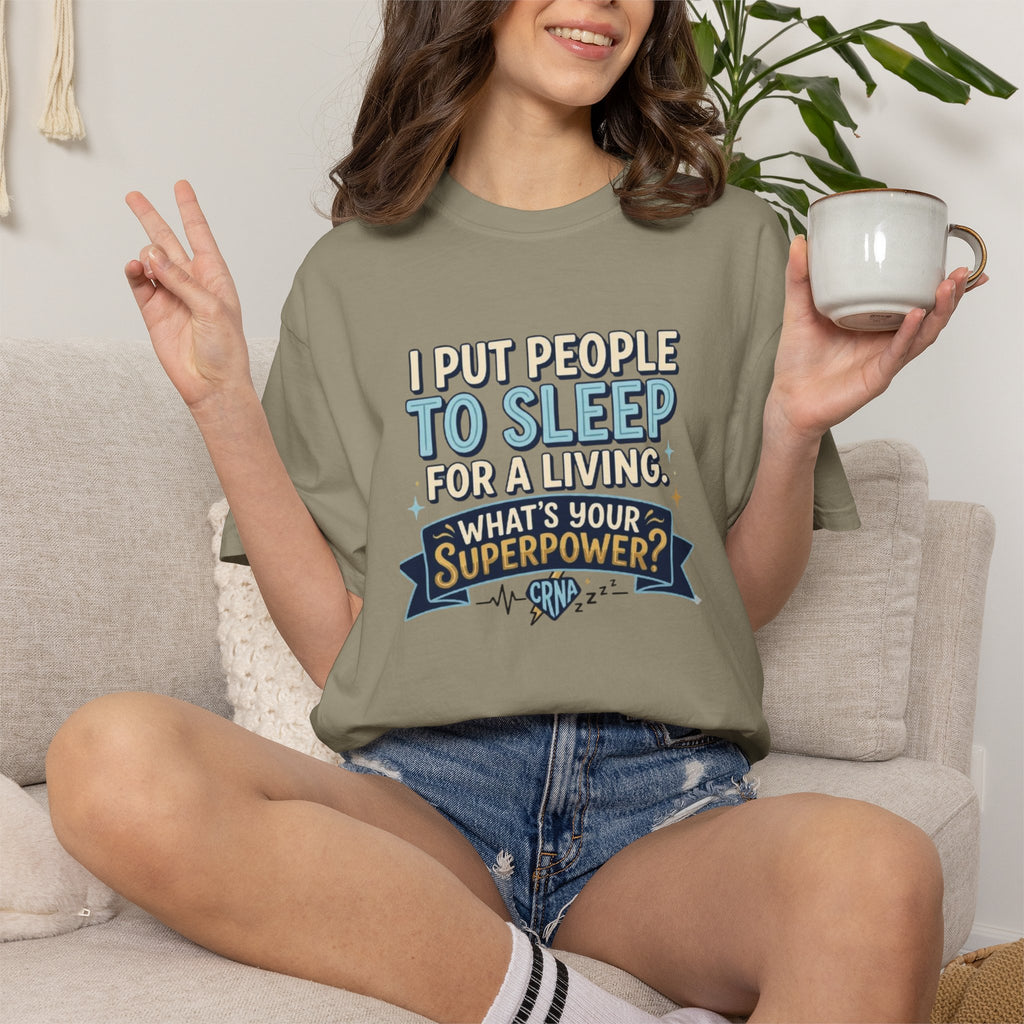 RN Anesthetist Tee Shirt I Put People To Sleep For A Living Nurse Anesthesia Tee