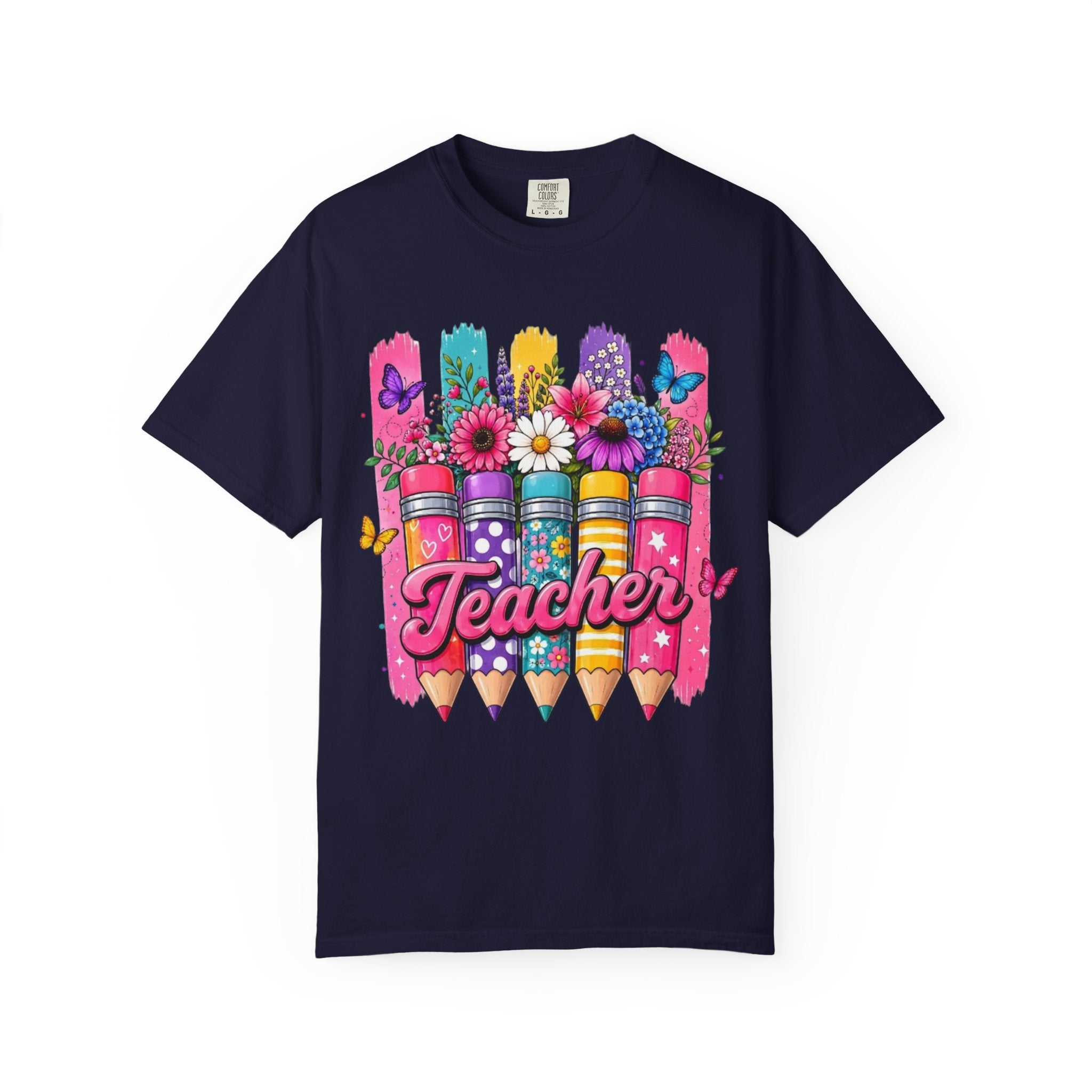 Teacher Pencil Bouquet T Shirt Colorful Floral Back to School Gift