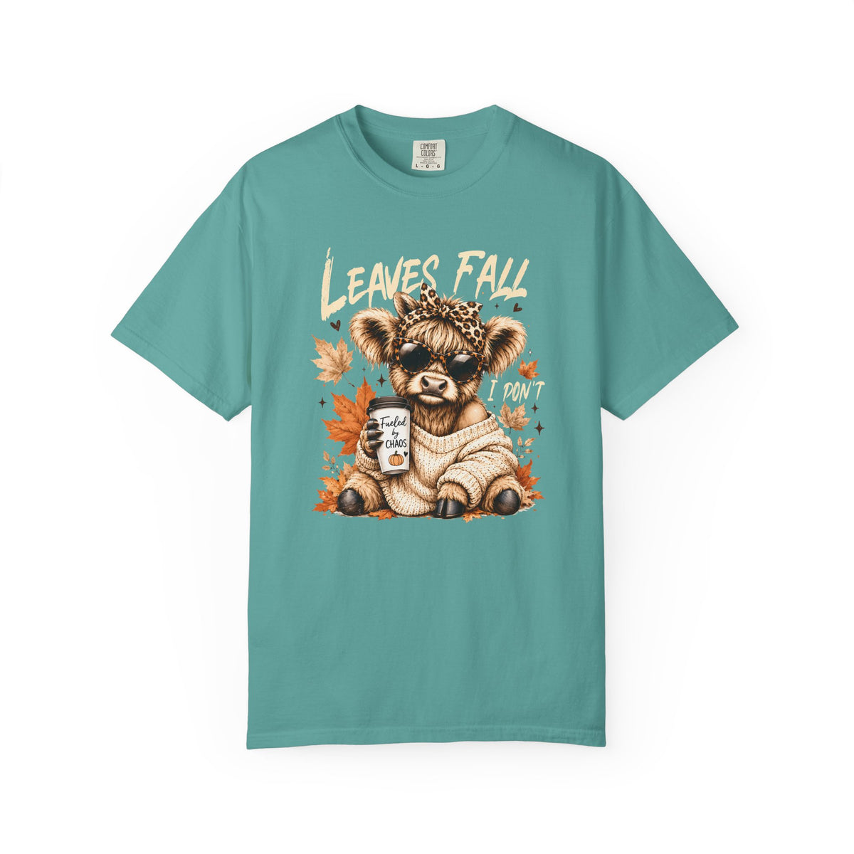 Fall Cow Graphic Tee Shirt Leaves Fall I Dont Cozy Autumn Tee