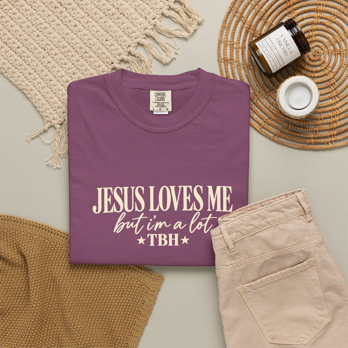Christian Graphic T Shirt Jesus Loves Me but Im a Lit TBH