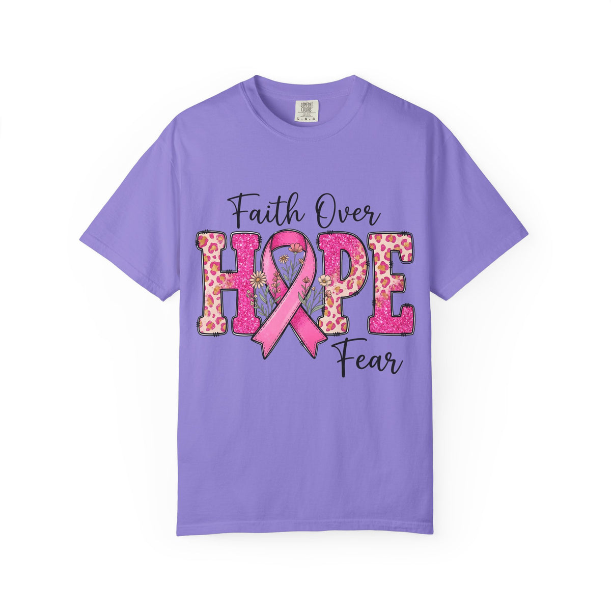 Breast Cancer Awareness Faith Over Fear Hope Tee Shirt
