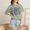 My Shadow Has Four Legs And A Tail T-Shirt Colorful Paw Print Dog Lover Tee