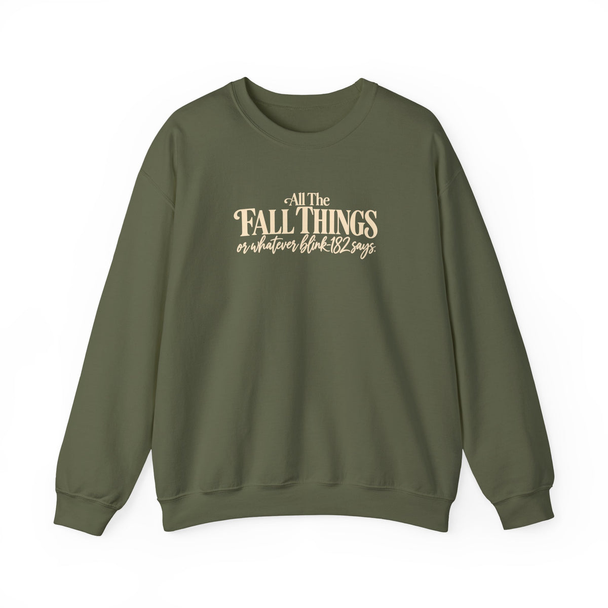 Crewneck Sweatshirt All the Fall Things Minimal Cream Script Inspirational Pullover