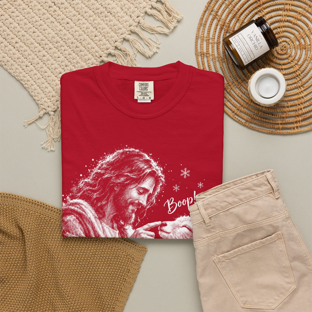Jesus Boop Shirt, Jesus and Lamb Christian T-Shirt, Cute Faith Based Tee, Funny Jesus Shirt, Religious Gift for Women, Christian Graphic Tee