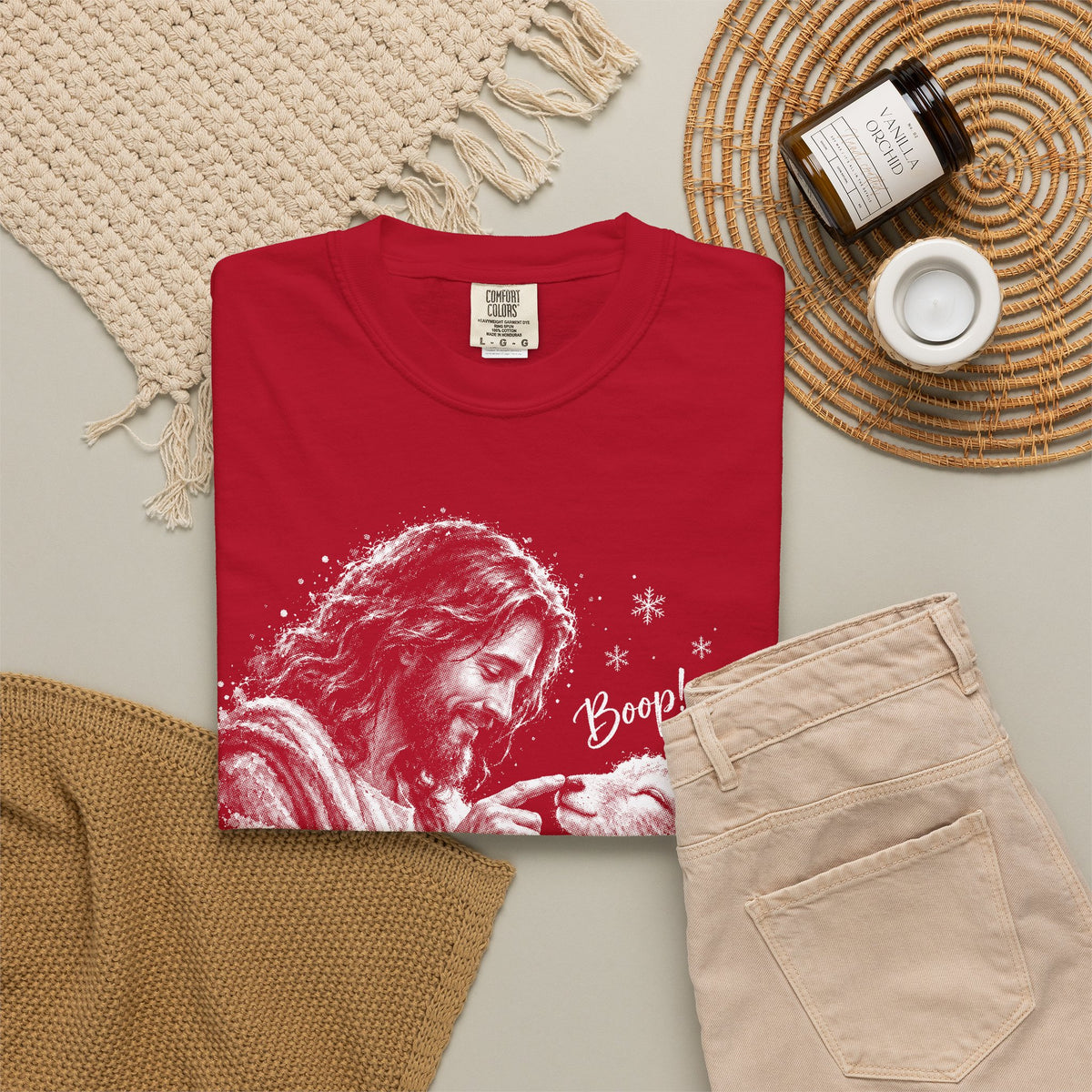 Jesus Boop Shirt, Jesus and Lamb Christian T-Shirt, Cute Faith Based Tee, Funny Jesus Shirt, Religious Gift for Women, Christian Graphic Tee
