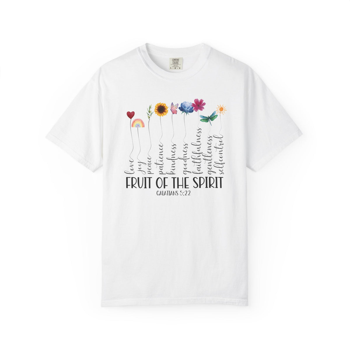 Fruit of the Spirit Floral Tee shirt | Galatians 5:22 Scripture Tee