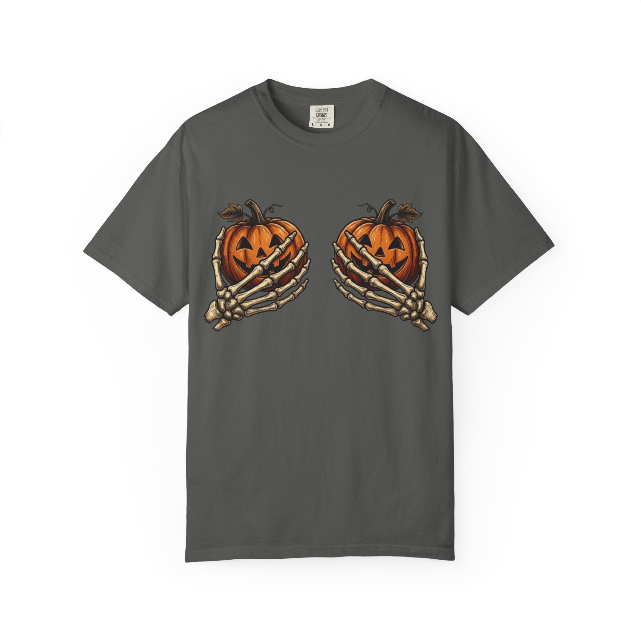 Pumpkin Heart Tee Skeleton Hands Holding Jack o Lanterns Halloween T Shirt