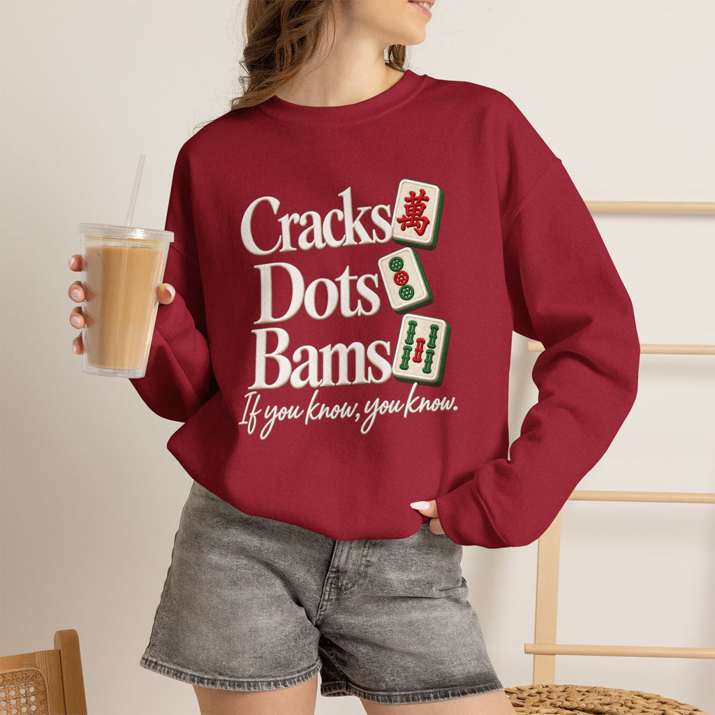 Cracks Dots Bams Mahjong Sweatshirt, Funny Mahjong Shirt, Mahjong Lover Gift, Mahjong Game Night Crewneck, Mahjong Club Apparel