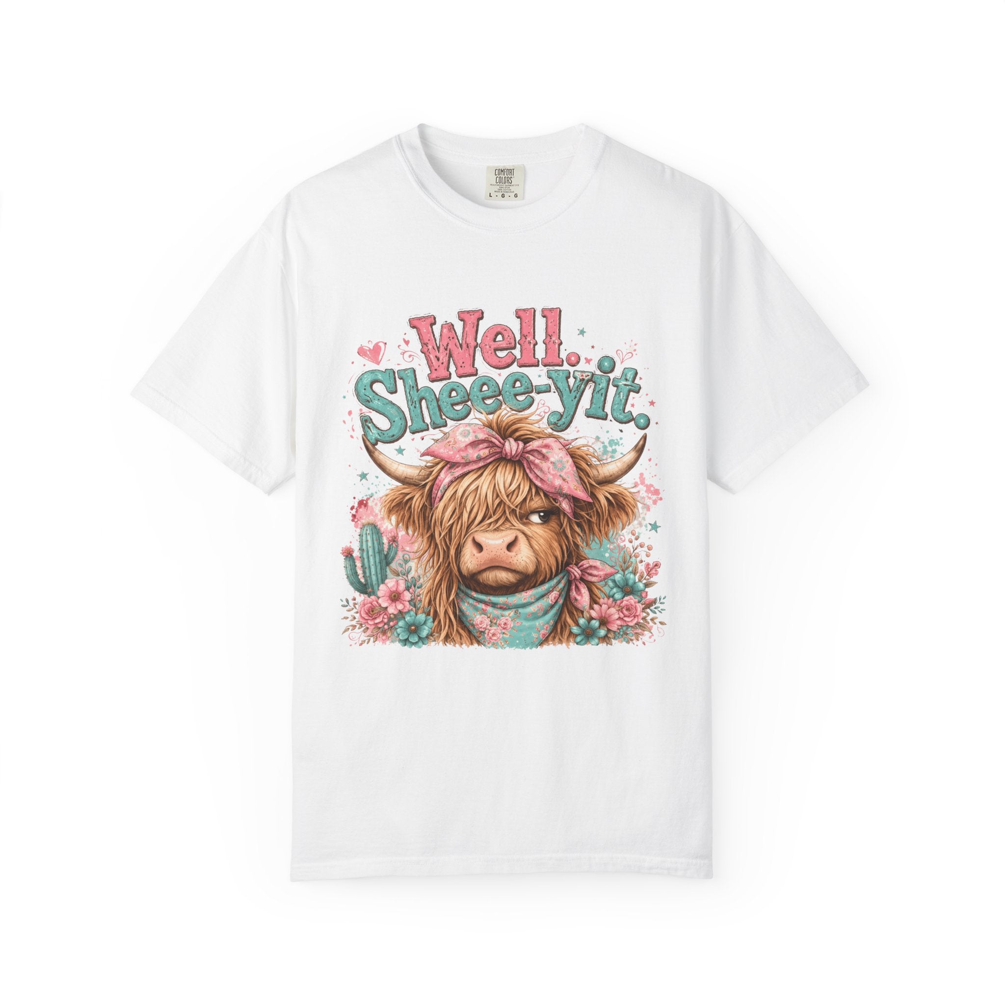 T-Shirt Well Sheey it Cute Highland Cow Graphic Tee