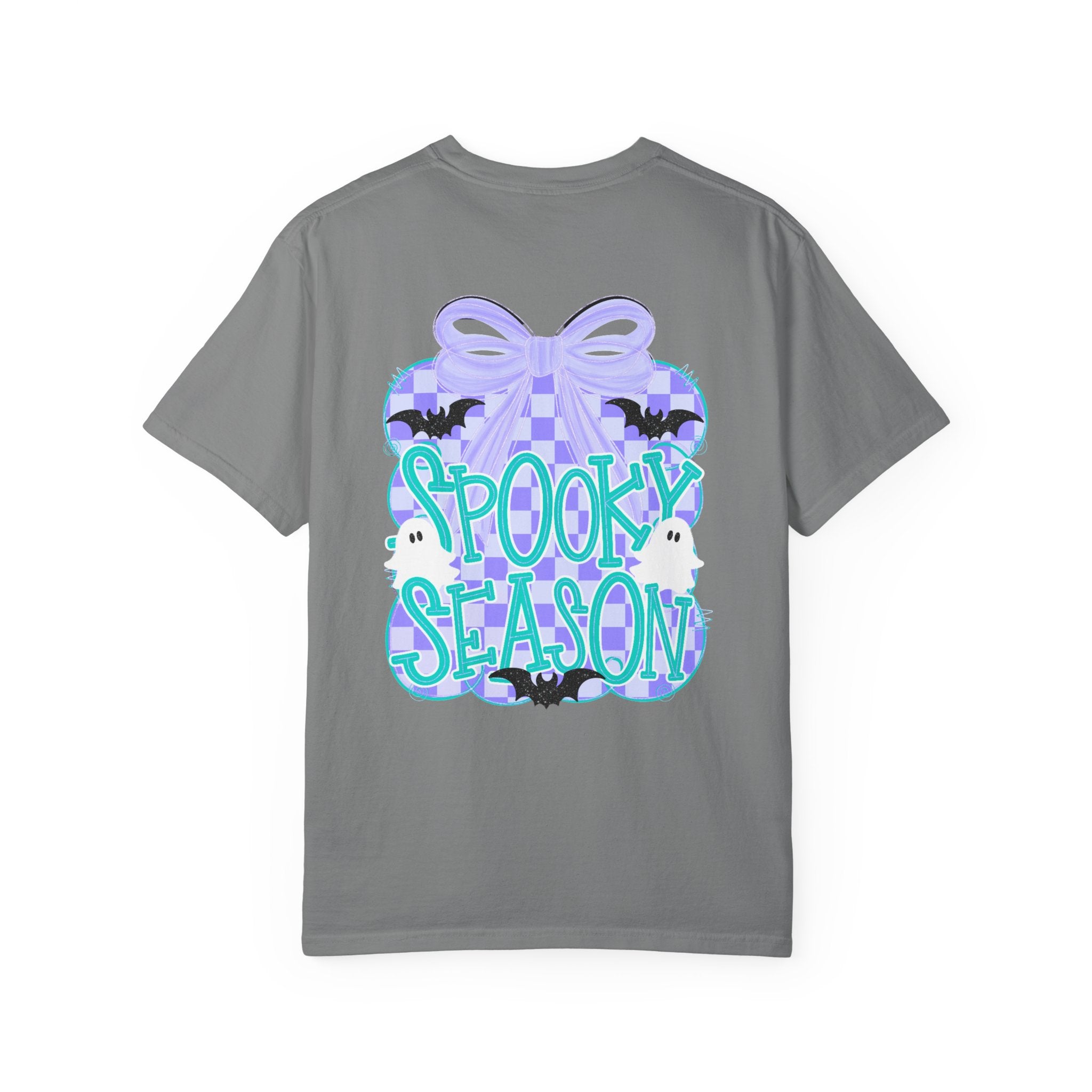 Spooky Season Ghost Tee Lavender Bow Halloween T Shirt