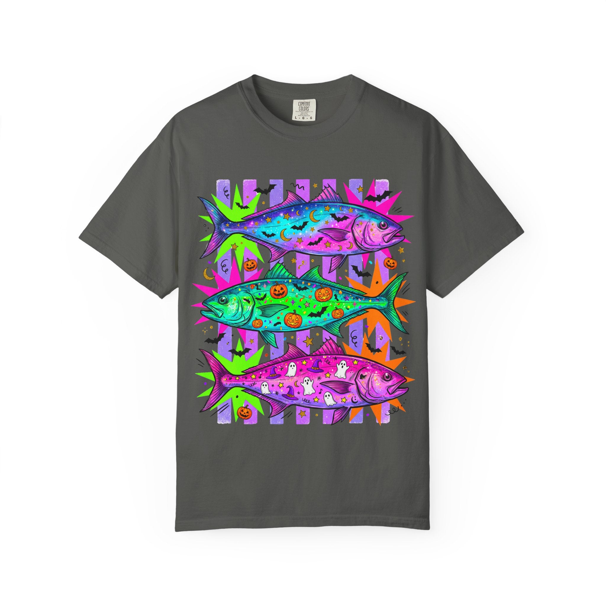 Bright Halloween Tropical Mackerel T-Shirt — Colorful Surf & Beach Fish Graphic Tee