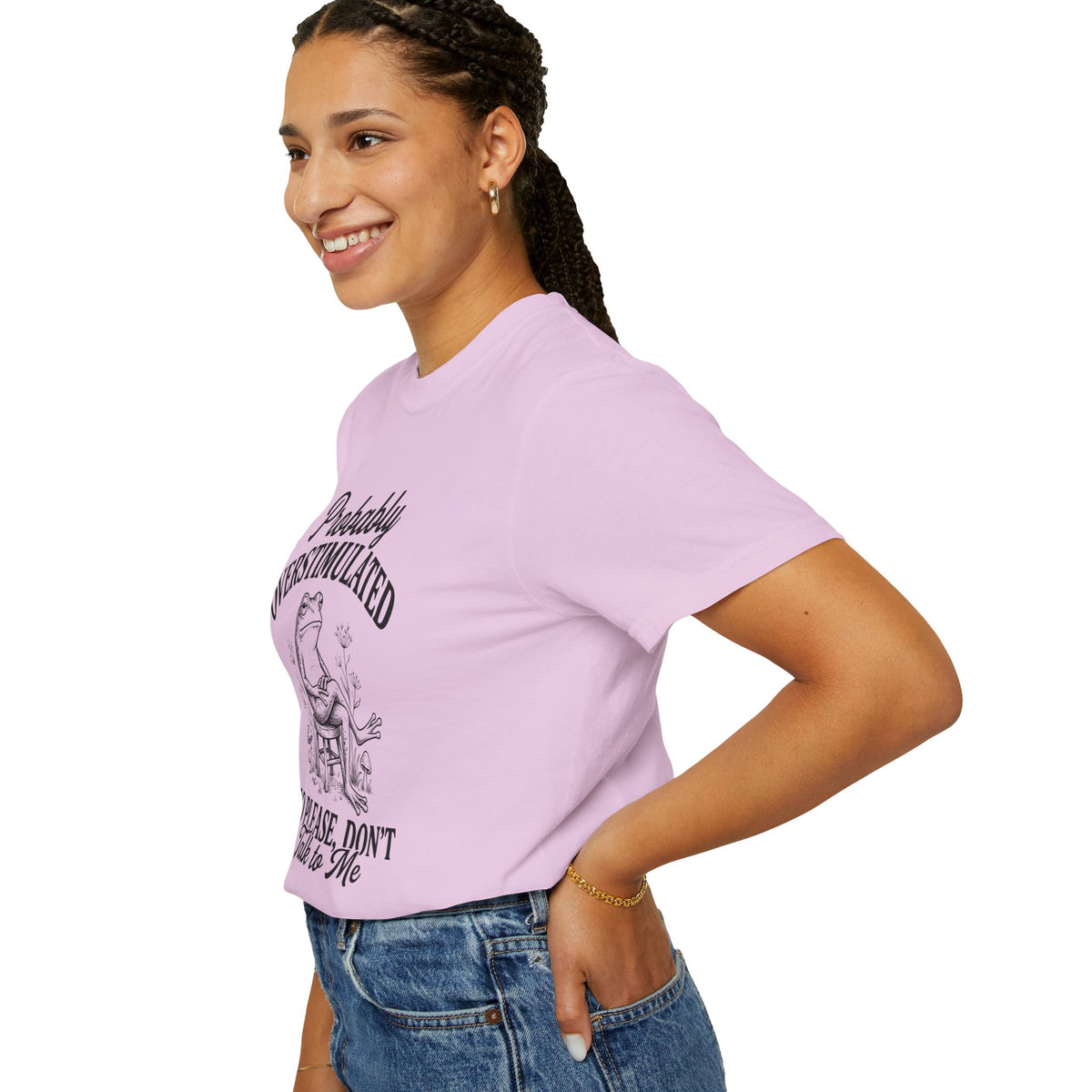 Probably Overstimulated Frog Tee Shirt So Please Dont Talk to Me Graphic Tee