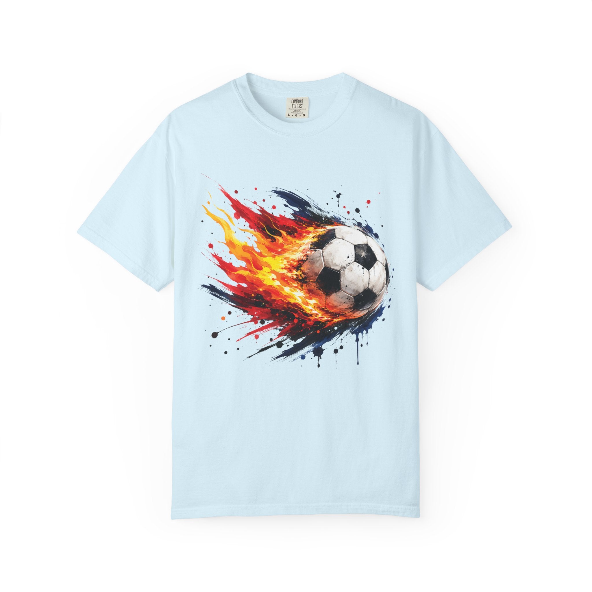 Flaming Soccer Ball T Shirt Fireball Football Graphic Tee