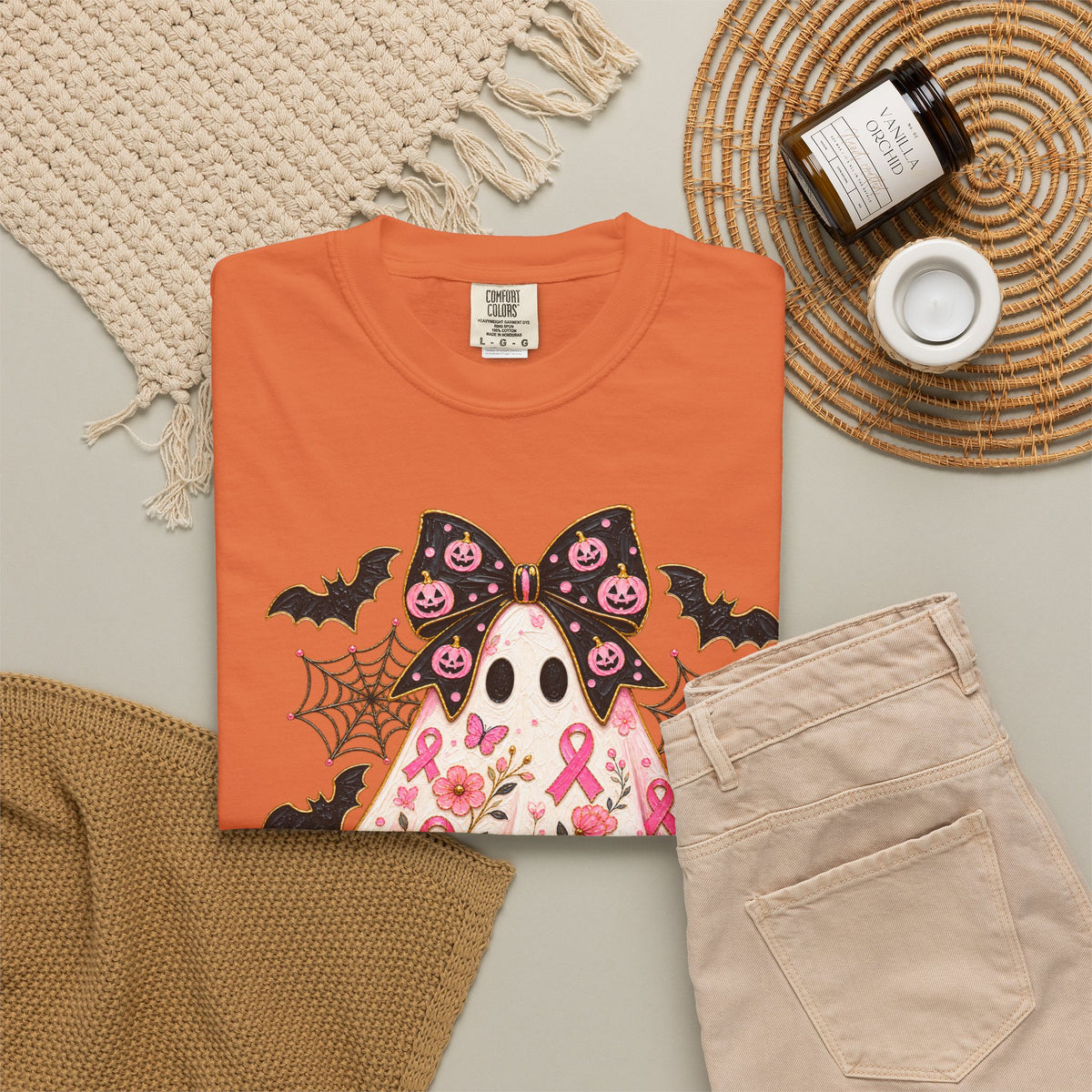 Pink Ribbon Ghost T shirt | Halloween Breast Cancer Awareness
