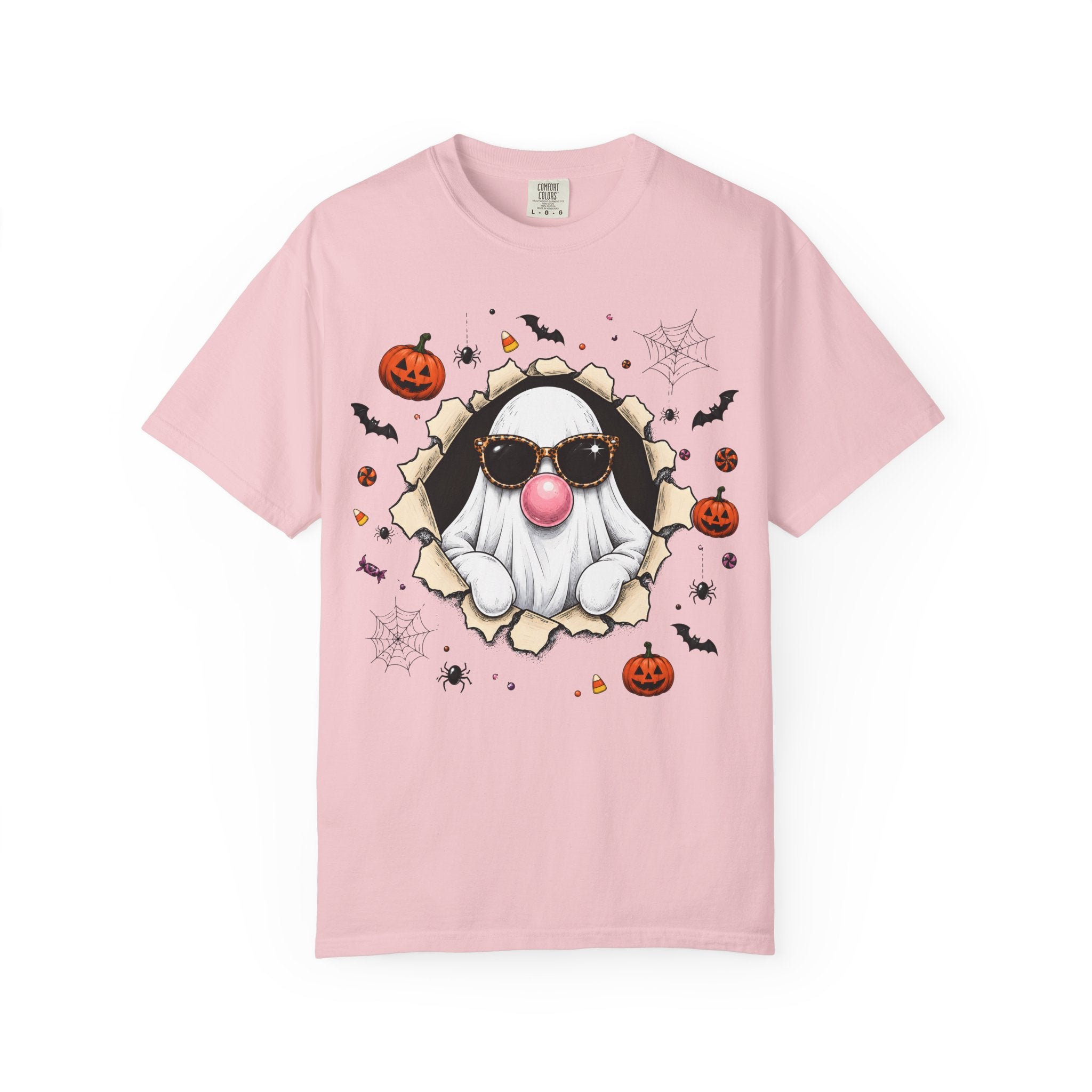 Halloween Gnome T-Shirt Funny Bubblegum Ghost and Leopard Butt Graphic Tee