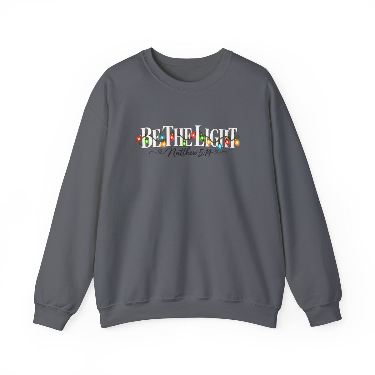 Be The Light Christmas Sweatshirt, Matthew 5:14 Christian Crewneck, Christmas Lights Faith Sweatshirt, Inspirational Holiday Gift
