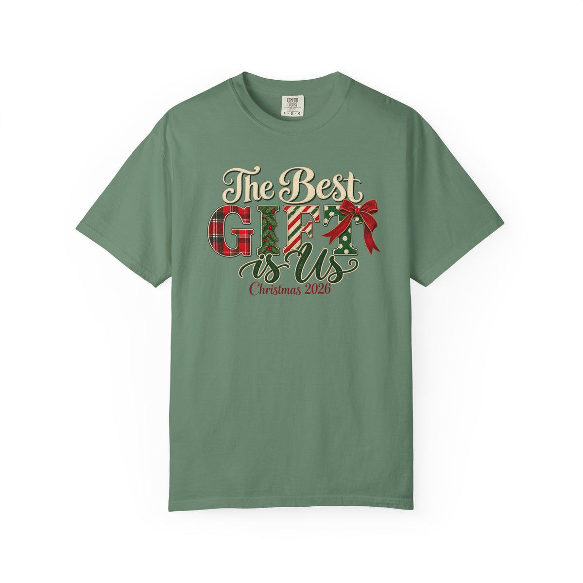 Matching Family Christmas Shirts 2026, The Best Gift Is Us, Vintage Christmas Comfort Colors Tee, Family Holiday Photo Outfits