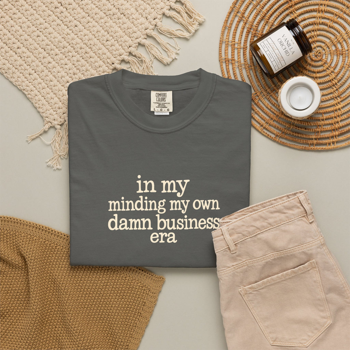 in my minding my own damn business era T shirt | text tee casual graphic top