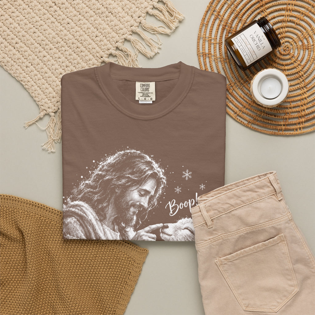Jesus Boop Shirt, Jesus and Lamb Christian T-Shirt, Cute Faith Based Tee, Funny Jesus Shirt, Religious Gift for Women, Christian Graphic Tee