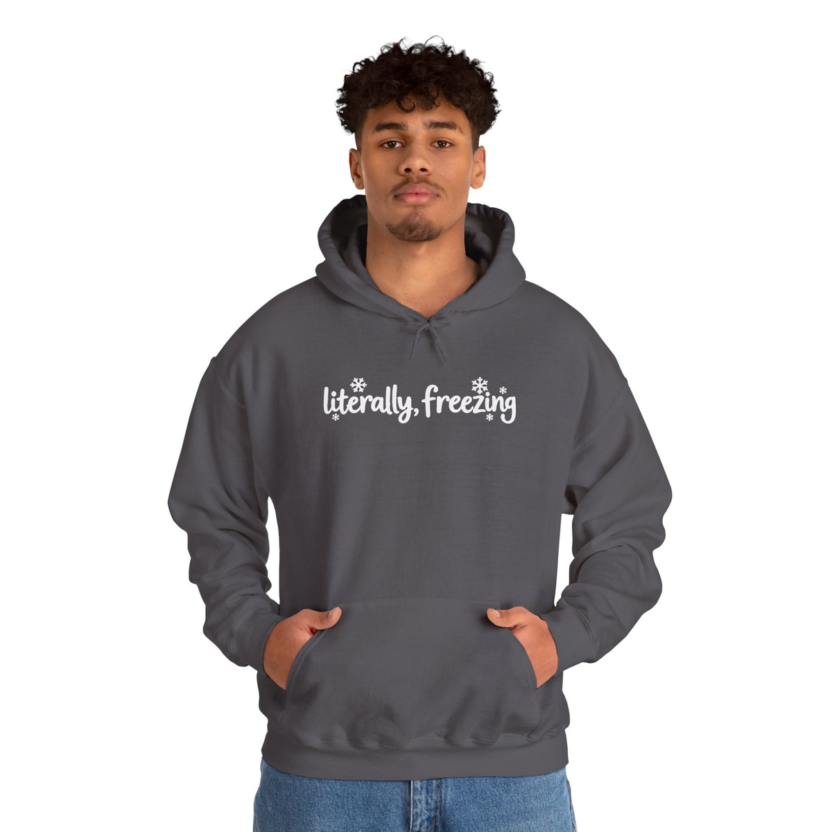 Literally Freezing Hoodie, Funny Winter Sweatshirt, Cute Snowflake Shirt, Cozy Winter Outfit, Minimalist Winter Hoodie, Cold Weather Gift