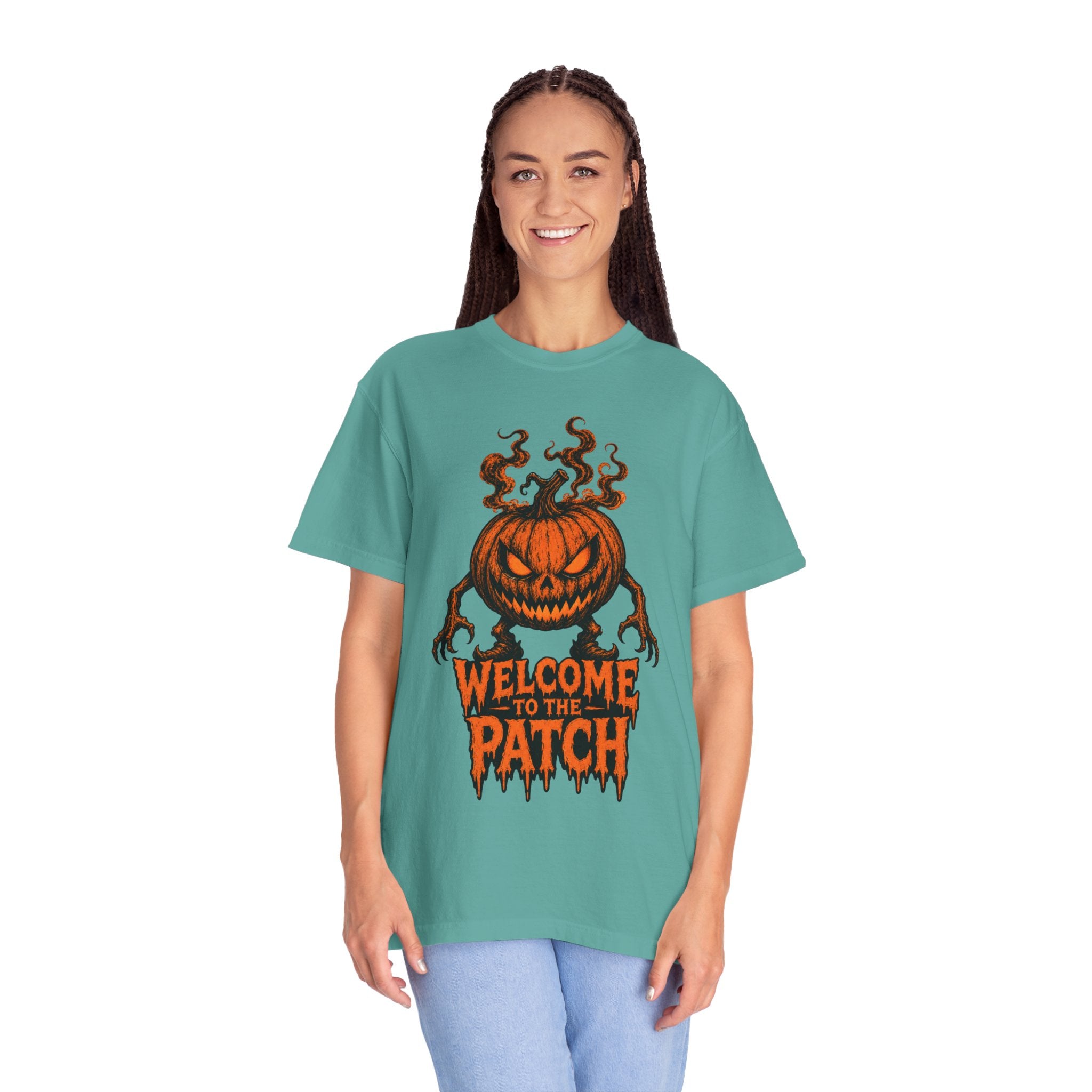 Welcome to the Patch Pumpkin T Shirt Halloween Horror Tee