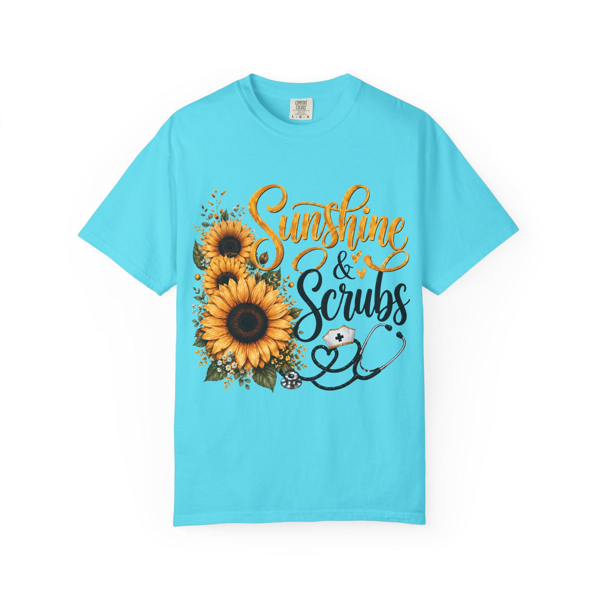 Sunshine and Scrubs Sunflower Nurse T Shirt