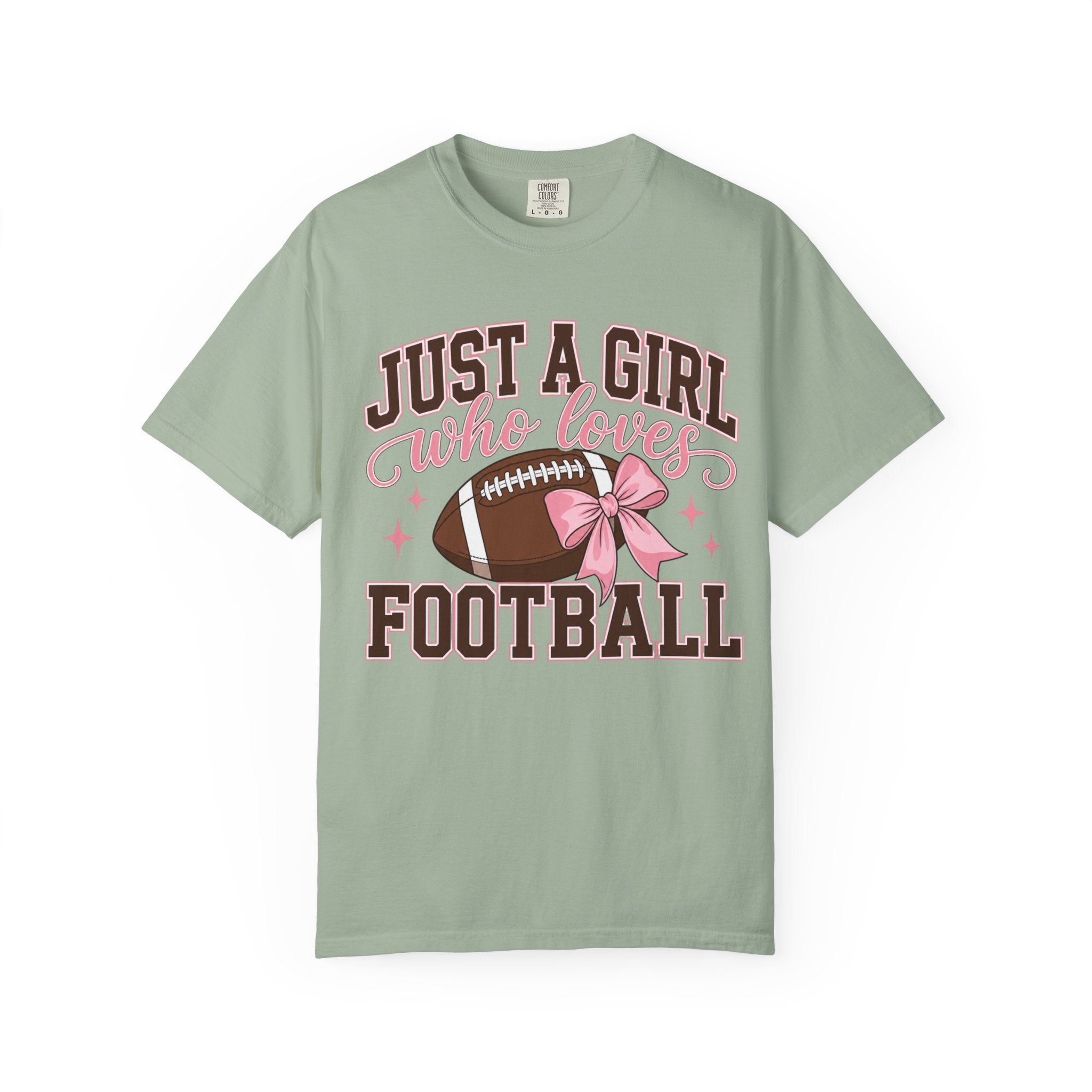 Just A Girl Who Loves Football T Shirt Pink Bow Football Tee