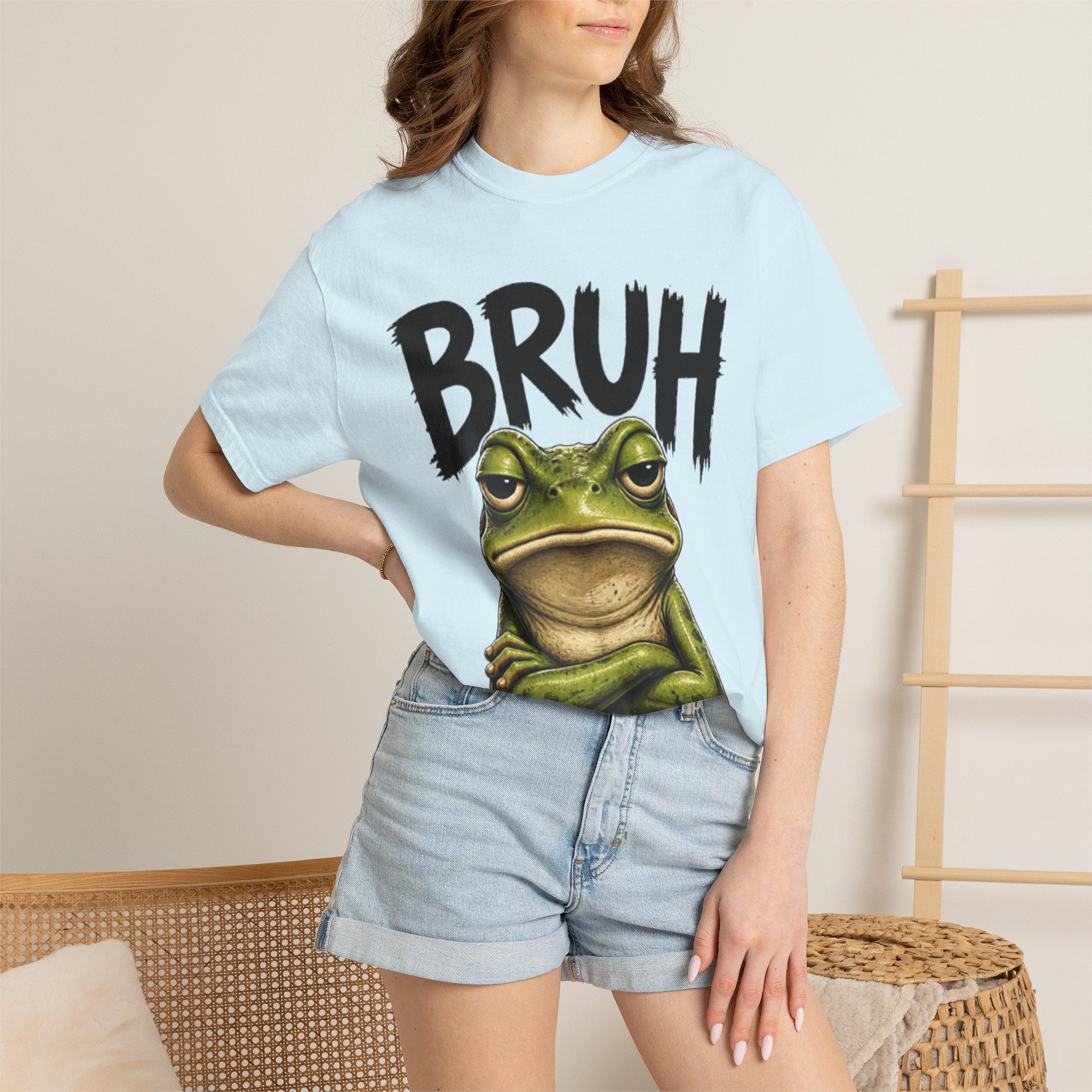 Bruh Frog T-Shirt Funny Grumpy Frog Graphic Tee