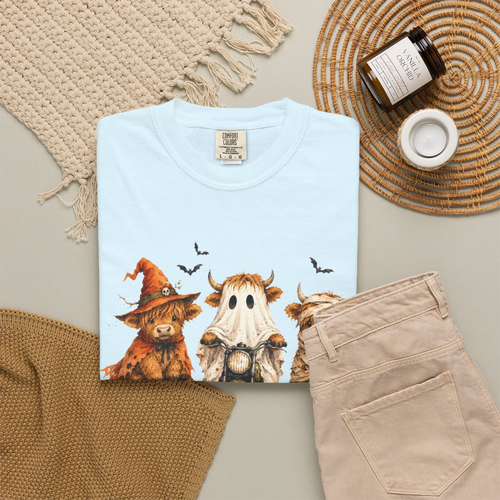 Halloween Pumpkin Cat Ghost T Shirt Cute Spooky Trio Tee