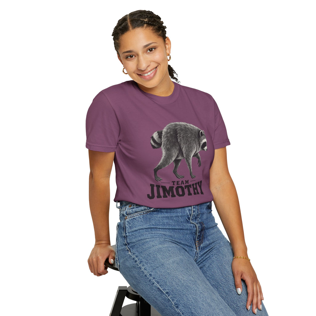Team Jimothy Raccoon Garment Dyed Tee Shirt Vintage Wildlife Graphic Tee