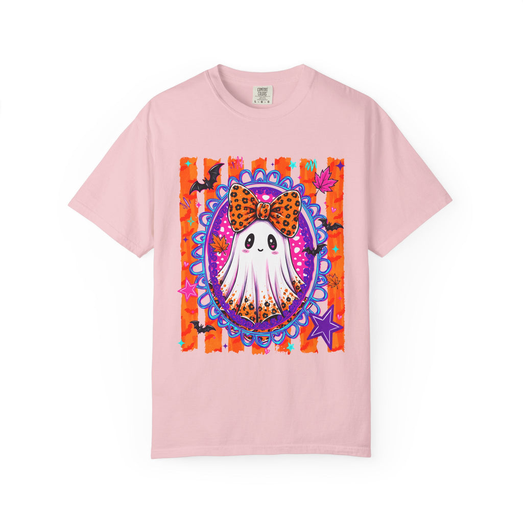 Halloween Ghost Tee Cute Polka Dot Bow Ghost Graphic T Shirt