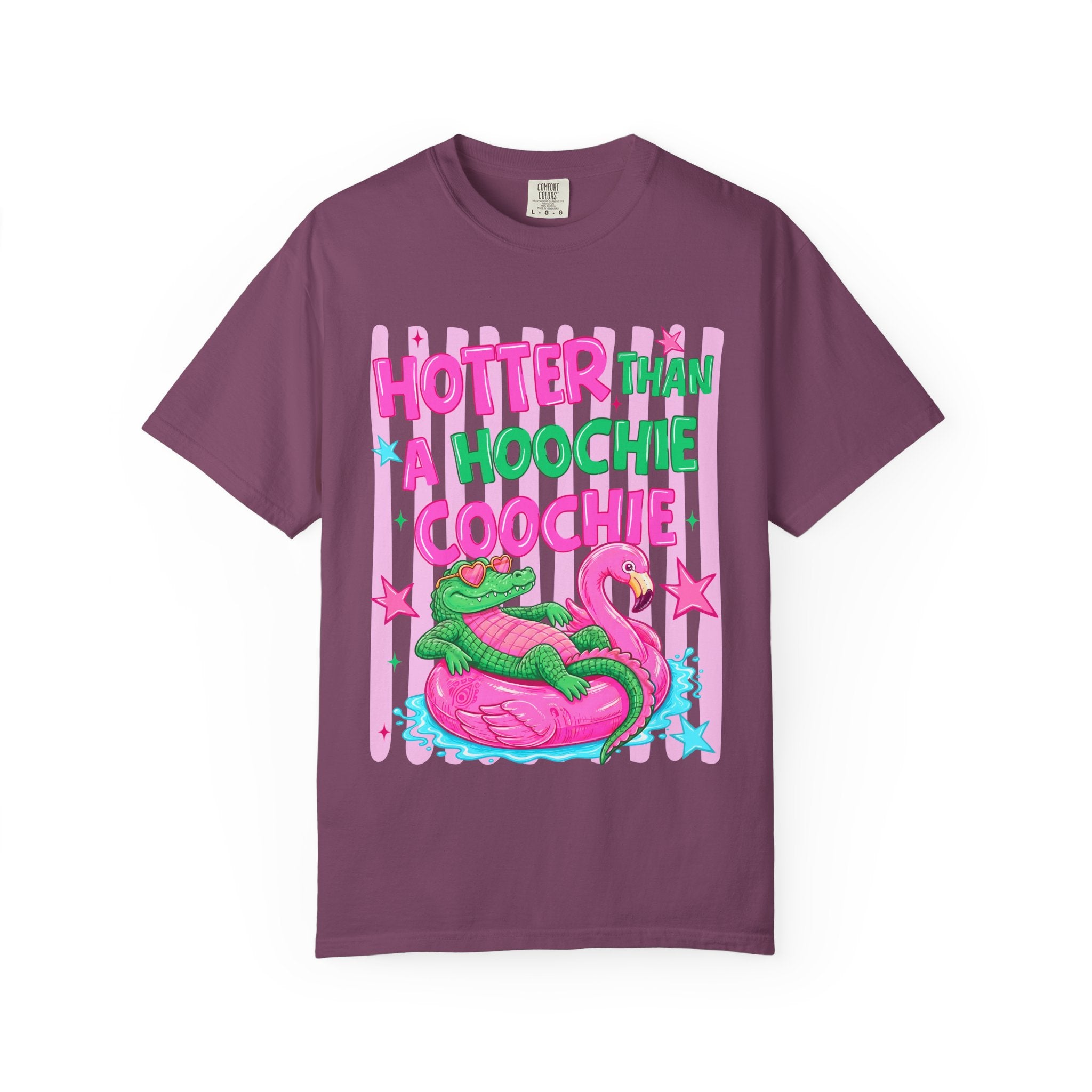 Graphic T Shirt Hotter Than a Hoochie Goochie Croc Pool Party Tee