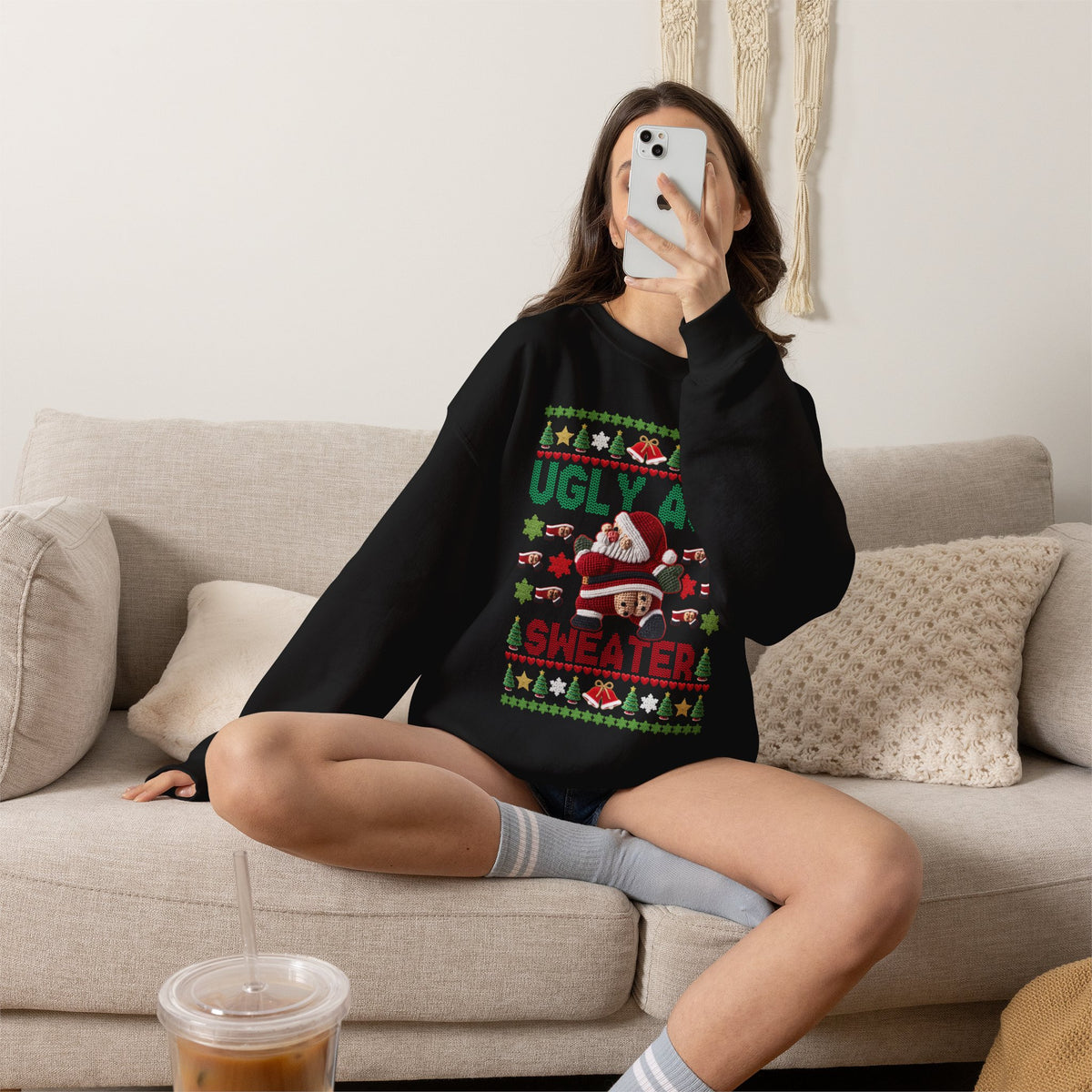 Funny Ugly Christmas Sweater, Ugly Ass Sweater Sweatshirt, Sarcastic Christmas Shirt, Adult Holiday Party Outfit, Gag Gift