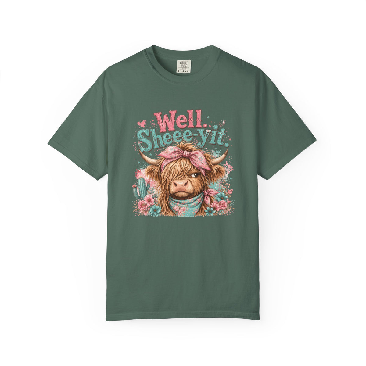 T-Shirt Well Sheey it Cute Highland Cow Graphic Tee
