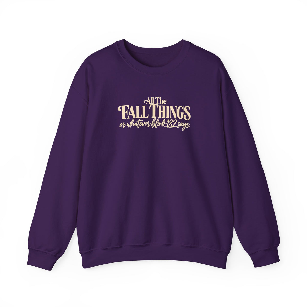 Crewneck Sweatshirt All the Fall Things Minimal Cream Script Inspirational Pullover