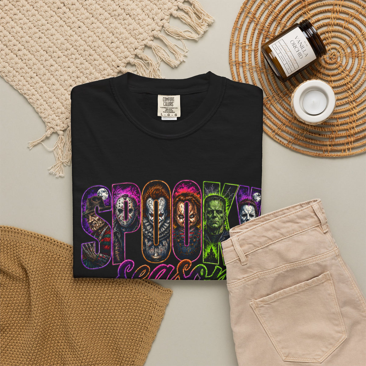 Spooky Season Tee Shirt Halloween Vintage Horror Graphic