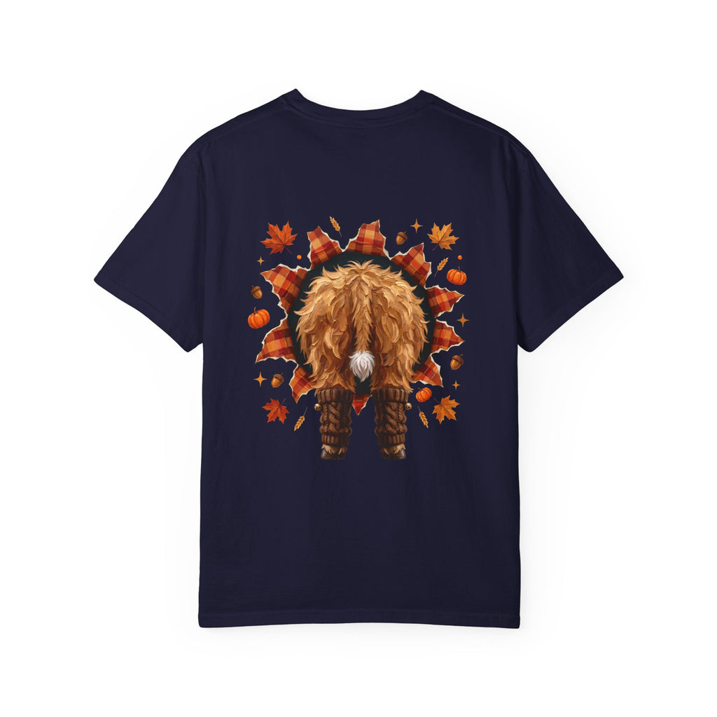 Highland Cow Autumn Tee Shirt Cute Fall Plaid Calf Design