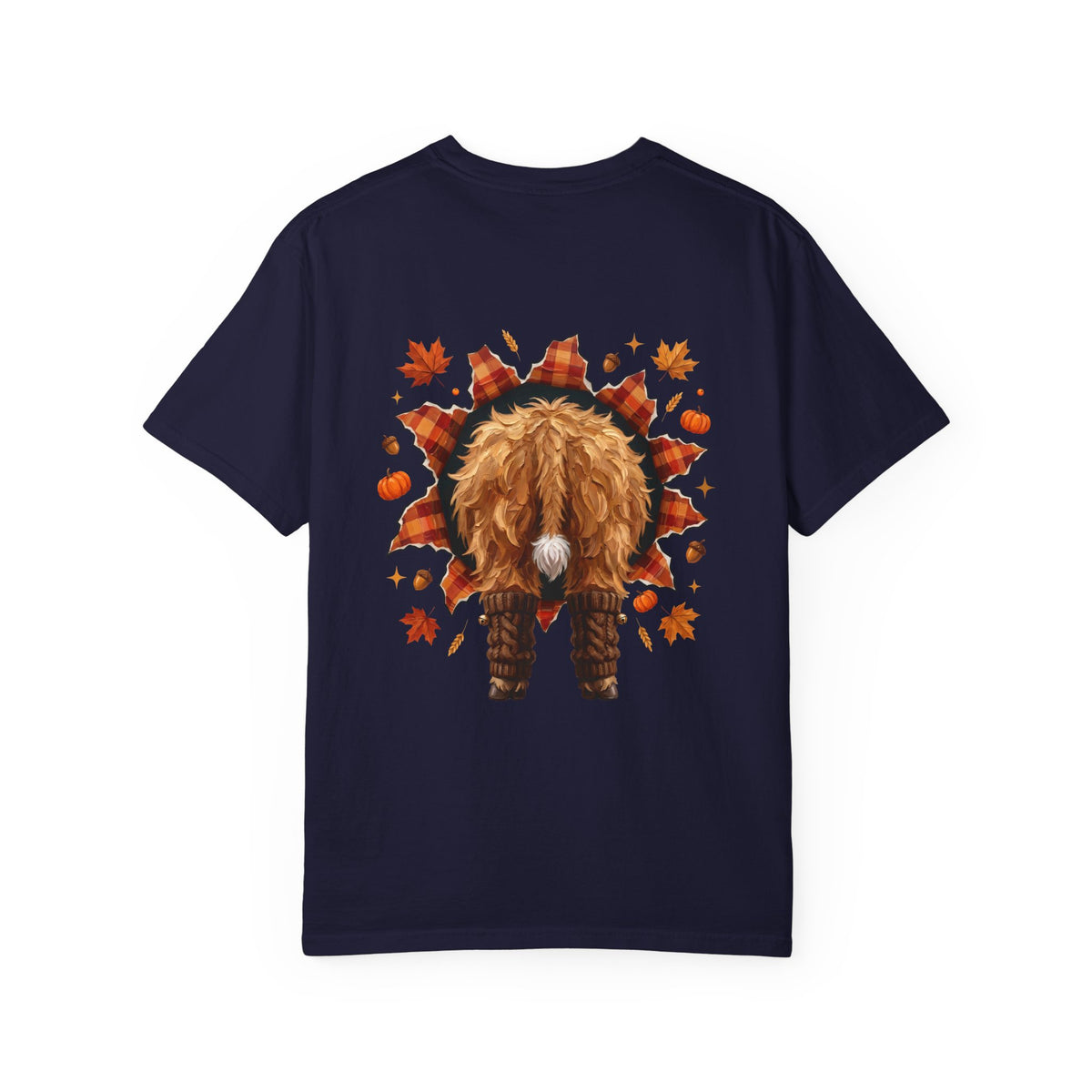 Highland Cow Autumn Tee Shirt Cute Fall Plaid Calf Design