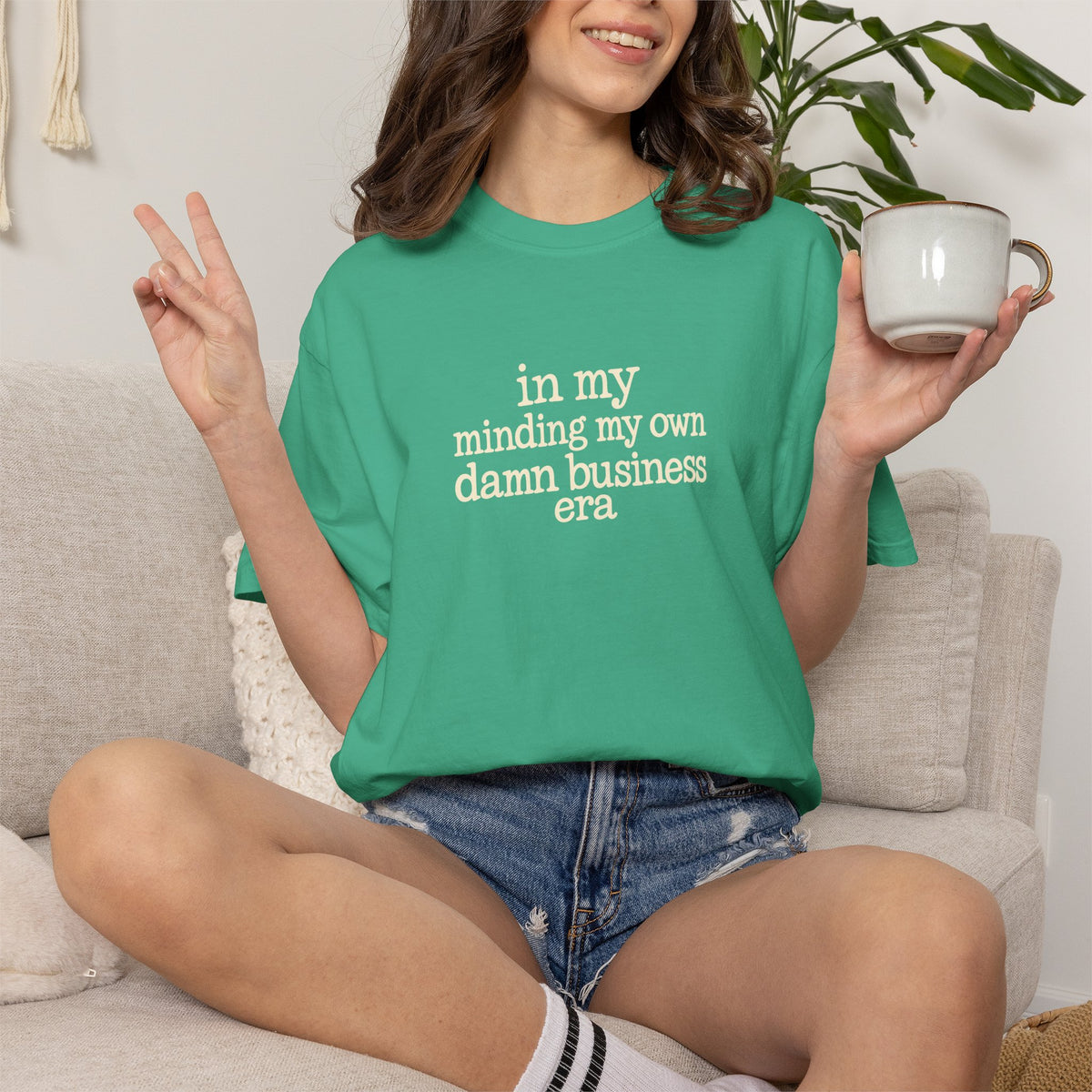 in my minding my own damn business era T shirt | text tee casual graphic top