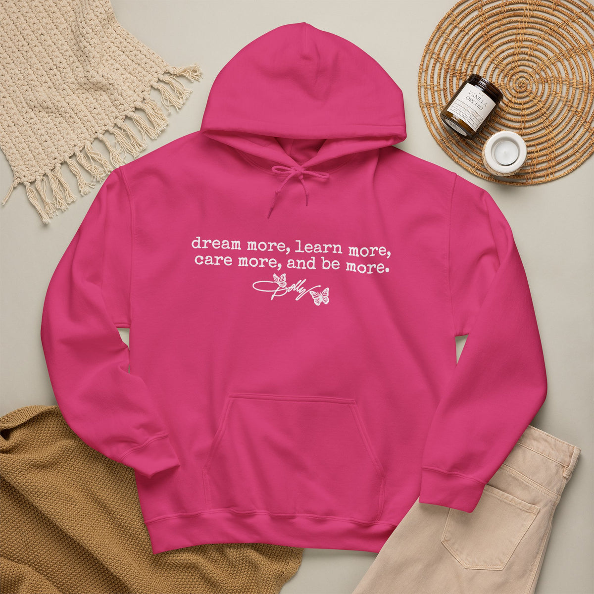 dream more learn more care more hoodie inspirational quote sweatshirt