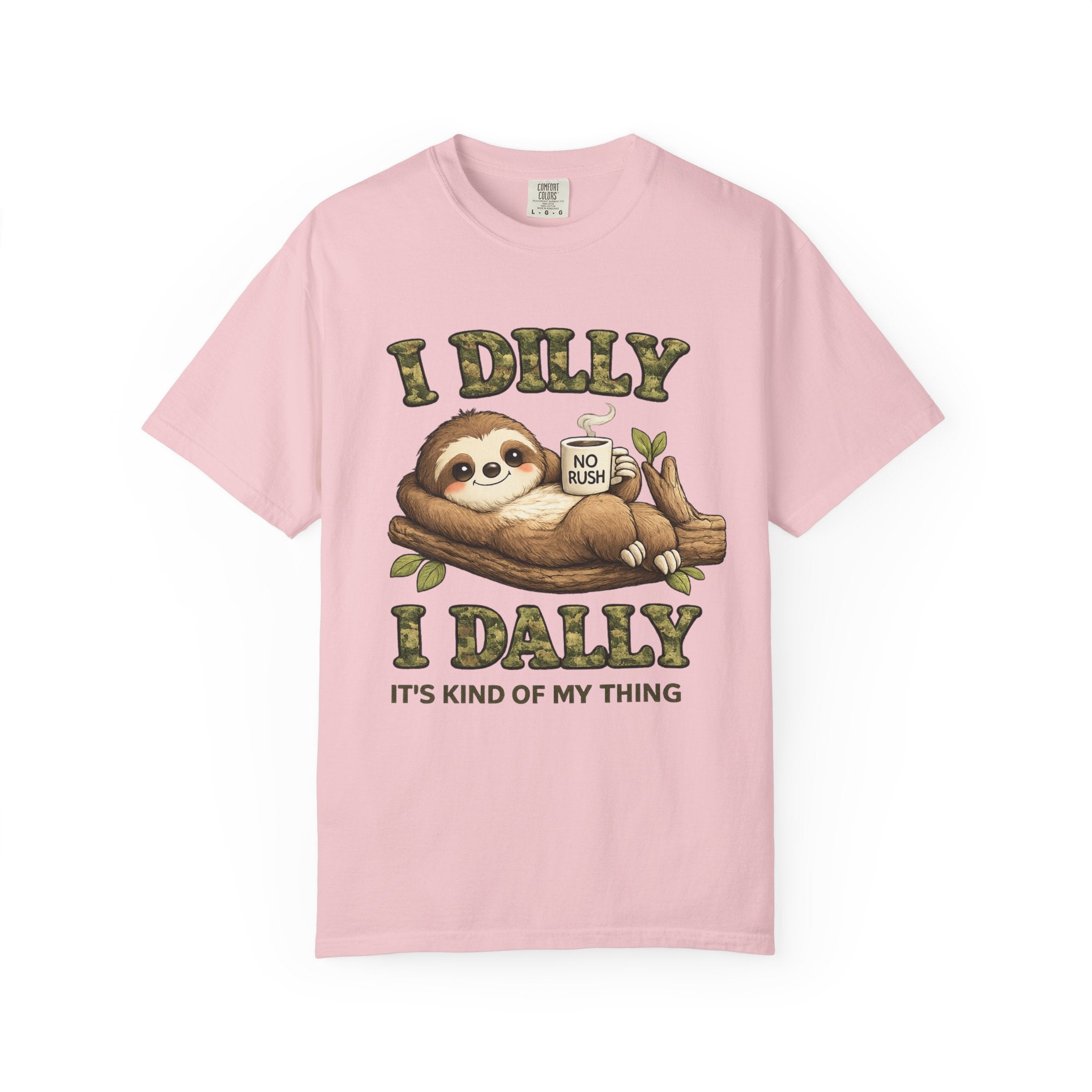 Sloth I Dilly I Dally Relaxed T-Shirt Funny Lazy Day Graphic Tee
