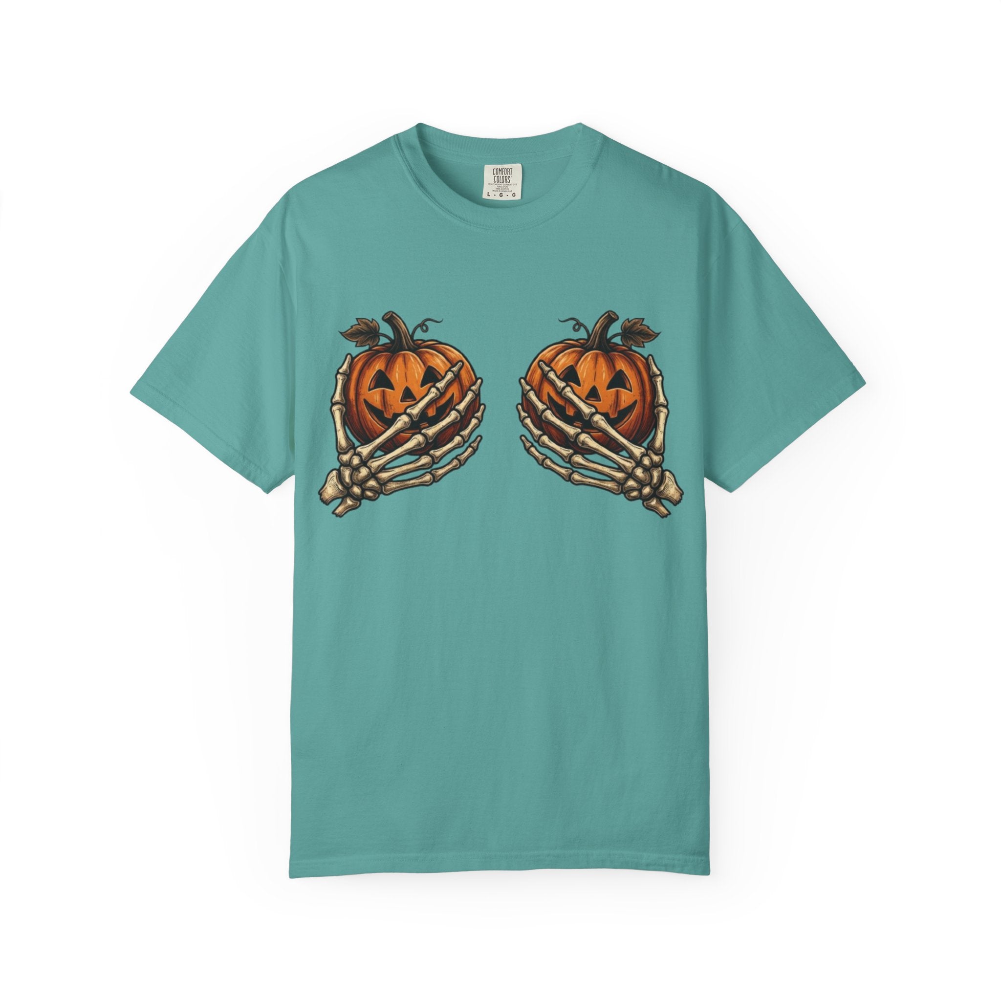 Pumpkin Heart Tee Skeleton Hands Holding Jack o Lanterns Halloween T Shirt