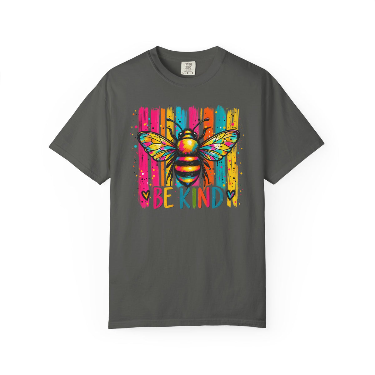 Bee Kind T Shirt Colorful Retro Striped Graphic Tee
