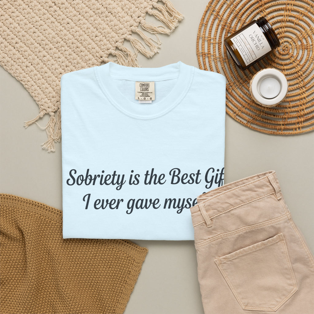 Sobriety Is the Best Gift Tee Inspirational Recovery T Shirt Personalize with how many months or years