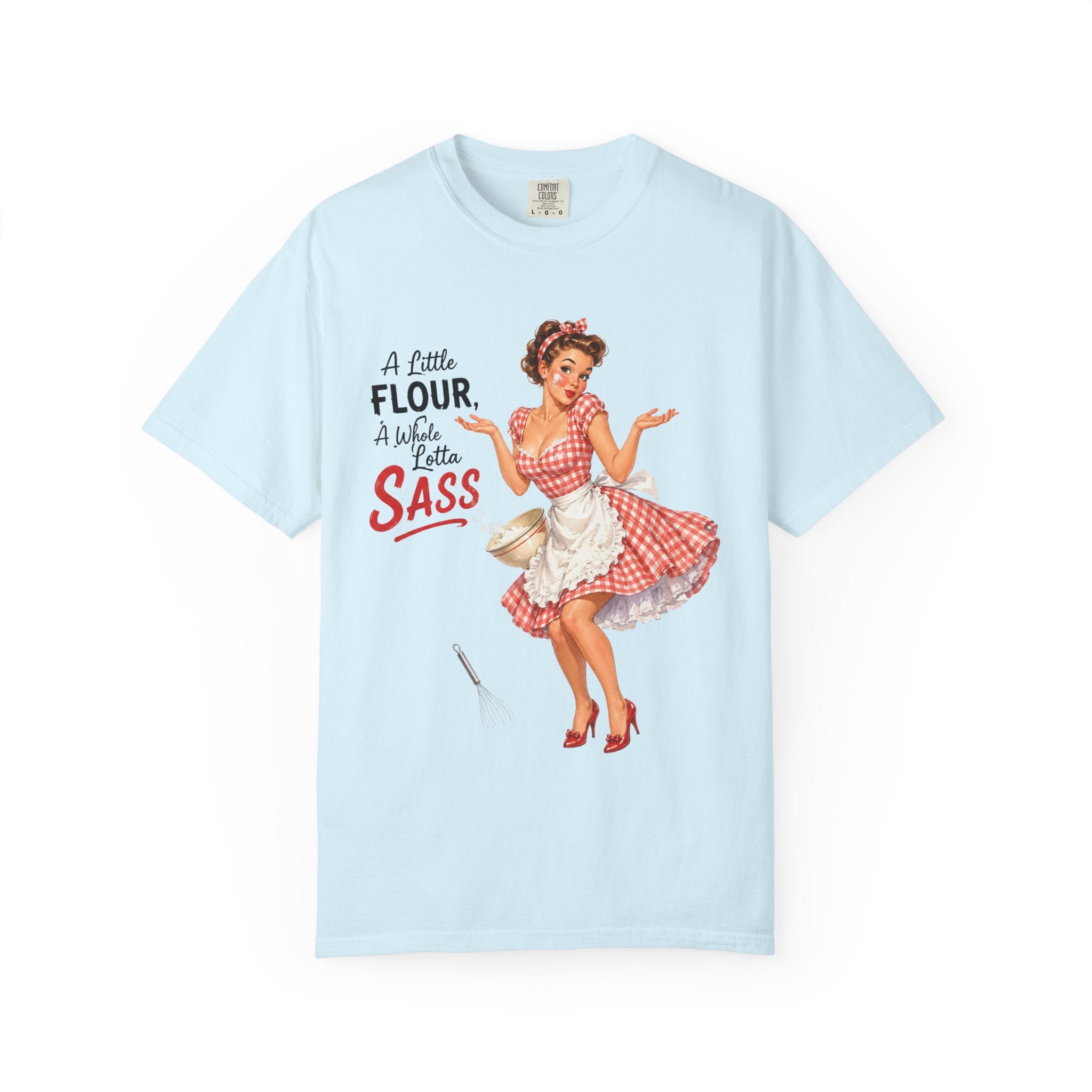 Vintage Pin Up Kitchen T Shirt A Little Flour A Little Sass
