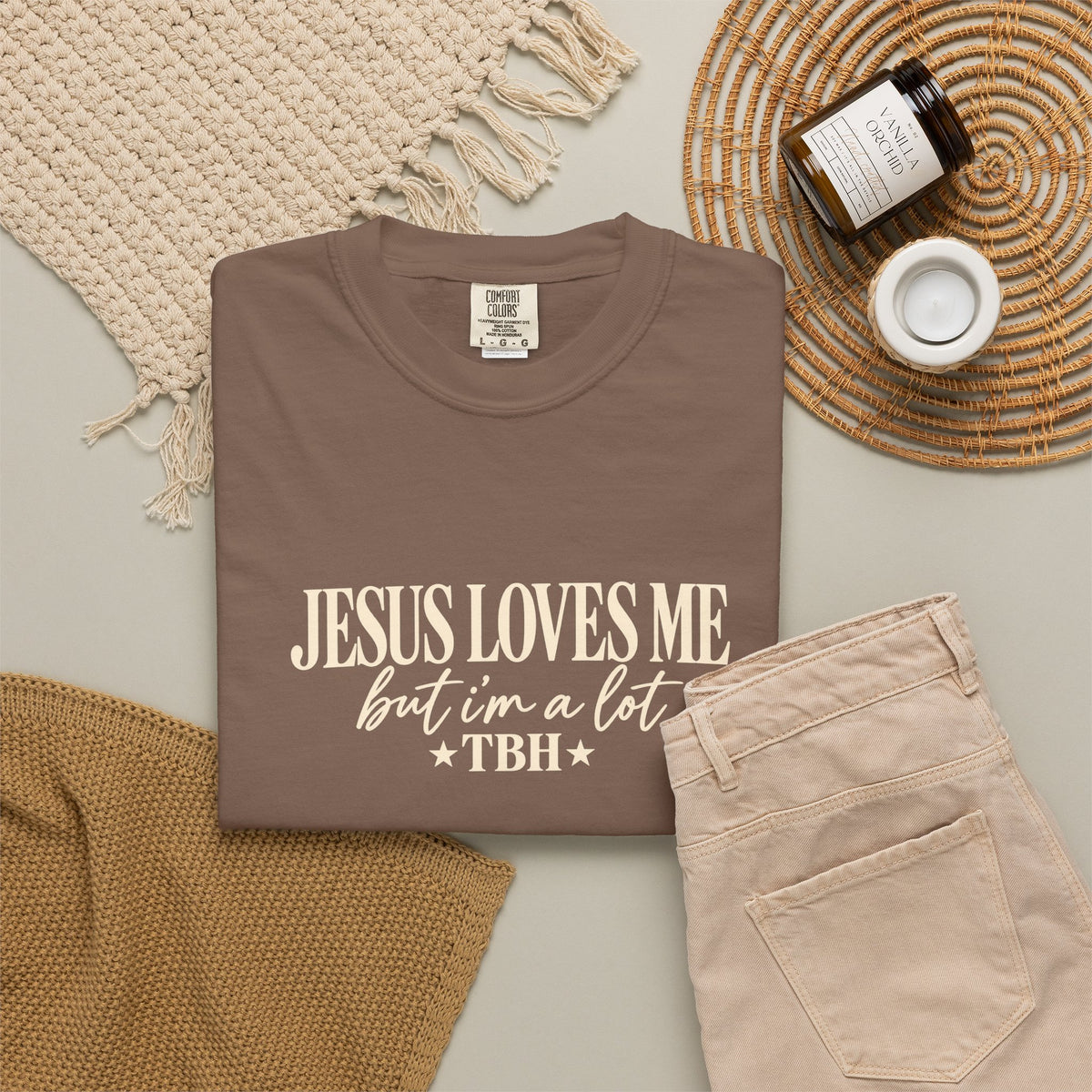 Christian Graphic T Shirt Jesus Loves Me but Im a Lit TBH